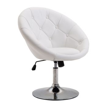 HOMCOM Scaun de lucru rotativ Scaun rotativ Scaun de birou cromat reglabil înălțime, piele ecologică+oțel, Negru/Alb, 71x59x78-90cm (Alb) | Aosom Romania HOMCOM Scaun de lucru rotativ Scaun rotativ Scaun de birou cromat reglabil înălțime, piele ecologică+oțel, Negru/Alb, 71x59x78-90cm (Alb) | Aosom Romania