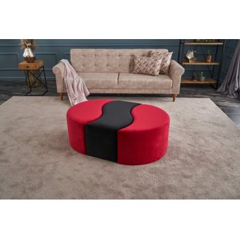 Pouf Alya, Negru Roșu Pouf Alya, Negru Roșu