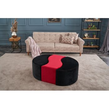 Pouf Alya, Negru Roșu Pouf Alya, Negru Roșu