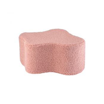 Puf de copii roz cu tapițerie din țesătură bouclé Cloud – Wigiwama Puf de copii roz cu tapițerie din țesătură bouclé Cloud – Wigiwama