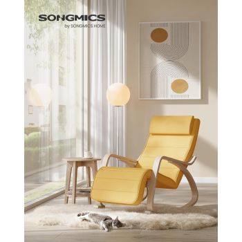 Scaun balansoar, Songmics, Galben-Natural, 121.5x67x84 cm Scaun balansoar, Songmics, Galben-Natural, 121.5x67x84 cm