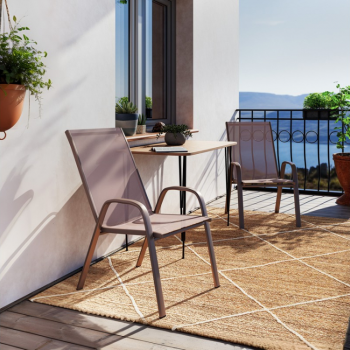 Scaun de gradina Calan, 55x75x95 cm, textilena/metal, gri Scaun de gradina Calan, 55x75x95 cm, textilena/metal, gri