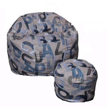 Set Fotoliu King Size cu Otoman (suport picioare), Material Textil - Army Scrabble