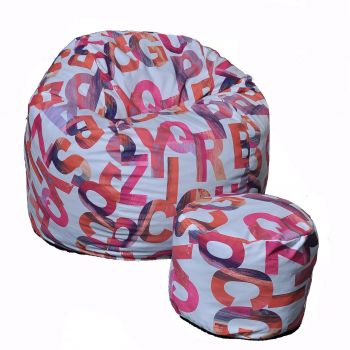 Set Fotoliu King Size cu Otoman (suport picioare), Material Textil - Scarlet Letters