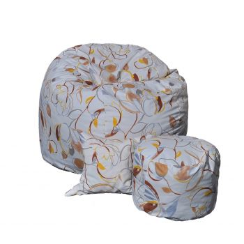 Set Fotoliu King Size cu Otoman (suport picioare) si Perna, Material Textil - Blossom