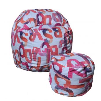 Set Fotoliu Matusalem cu Otoman (suport picioare), Material Textil - Scarlet Letters