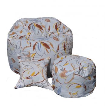 Set Fotoliu Matusalem cu Otoman (suport picioare) si Perna, Material Textil - Blossom