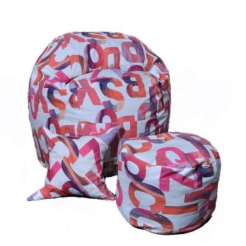 Set Fotoliu Matusalem cu Otoman (suport picioare) si Perna, Material Textil - Scarlet Letters