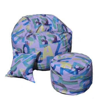 Set Fotoliu Matusalem cu Otoman (suport picioare) si Perna, Material Textil - Serenity