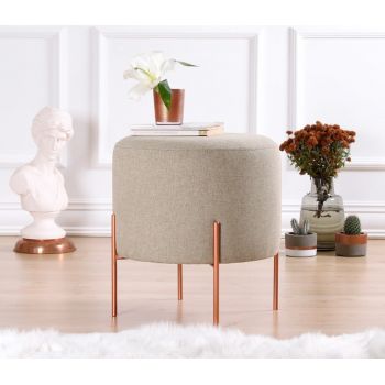 Taburet Monaj Bej inchis rotund 45x47 cm