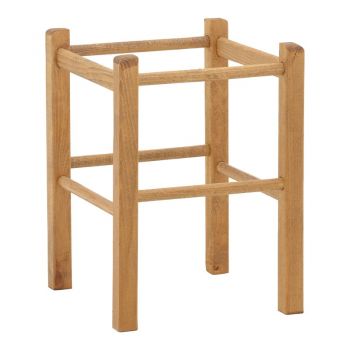 Taburet Oligor din lemn de fag solid finisaj nuc 34x34x47 cm