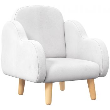 ZONEKIZ Scaun pentru copii design scandinav nori mare confort cu picioare inclinate si tesatura 46 x 51 x 55 cm alb | Aosom Romania