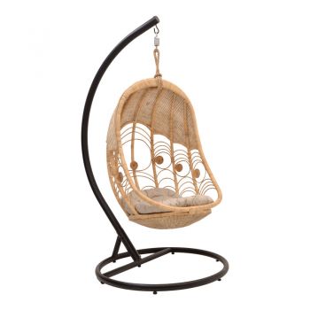Balansoar cu picior de gradina Labreone Boho, Natural, 82x82x200 cm