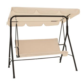 Balansoar de gradina Globo, Metal, Negru-Bej 170x110x153 cm Balansoar de gradina Globo, Metal, Negru-Bej 170x110x153 cm