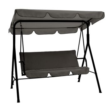 Balansoar de gradina Globo, Metal, Negru-Gri, 170x110x153 cm Balansoar de gradina Globo, Metal, Negru-Gri, 170x110x153 cm