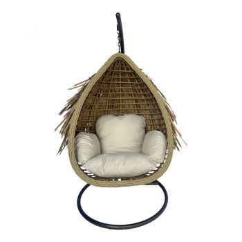 Balansoar Varur, Ratan, Bej, 120x105x195 cm