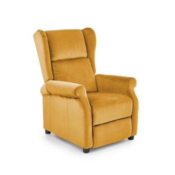 Fotoliu Agustin 2 culisant, tapițat catifea premium, funcție recliner, 75x92(160)x107 cm, galben Fotoliu Agustin 2 culisant, tapițat catifea premium, funcție recliner, 75x92(160)x107 cm, galben