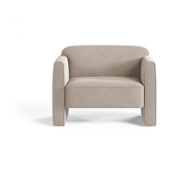 Fotoliu bej cu tapițerie din catifea Abby – Micadoni
