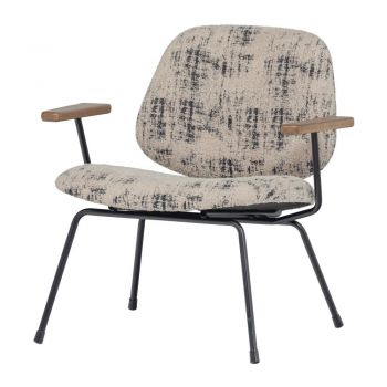 Fotoliu bej cu tapițerie din chenille Aure – WOOOD