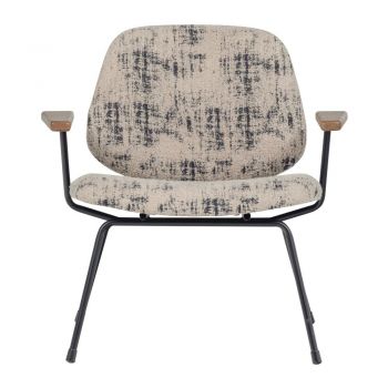 Fotoliu bej cu tapițerie din chenille Aure – WOOOD