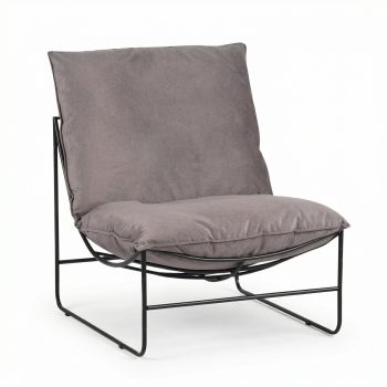 Fotoliu Chopie  stofa Gri-picior negru 77x90x83cm