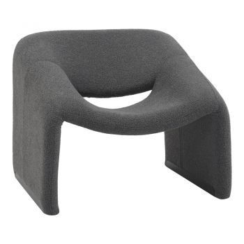 Fotoliu Clous  boucle tesatura  Gri Inchis 86 x 77 x 74cm Fotoliu Clous  boucle tesatura  Gri Inchis 86 x 77 x 74cm