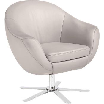 Fotoliu Cocktail din piele, gri deschis