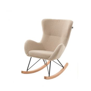 Fotoliu de copii bej balansoar cu tapițerie din țesătură bouclé Rocky – Vipack