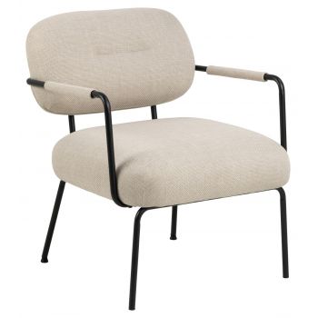 Fotoliu Dillon, Actona, 66x72x79.5 cm, tesatura structurata/otel, bej