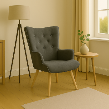 Fotoliu Fluffy,stofa, antracit-Natural, 75x69x96cm Fotoliu Fluffy,stofa, antracit-Natural, 75x69x96cm