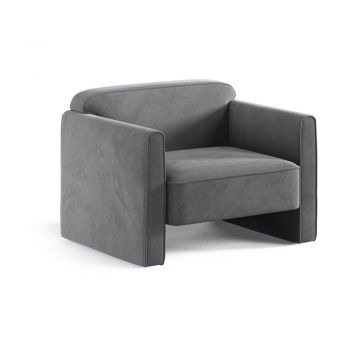 Fotoliu gri cu tapițerie din catifea Abby – Micadoni