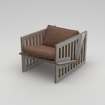 Fotoliu, Hanah Home, Roma, 74x57x92 cm, 100% BIRCH PLYWOOD, Lemn natural