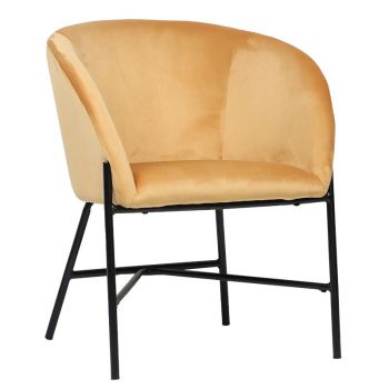 Fotoliu Julia catifea galbena 61x57x74cm Fotoliu Julia catifea galbena 61x57x74cm