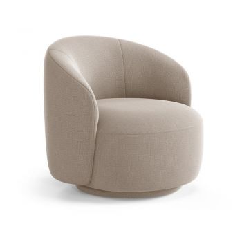 Fotoliu maro deschis pivotant cu tapițerie din chenille Letizia – Micadoni