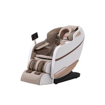 Fotoliu masaj gravitație zero crem/alb, funcție încălzire, bluetooth, role picioare, airbag complet Fotoliu masaj gravitație zero crem/alb, funcție încălzire, bluetooth, role picioare, airbag complet