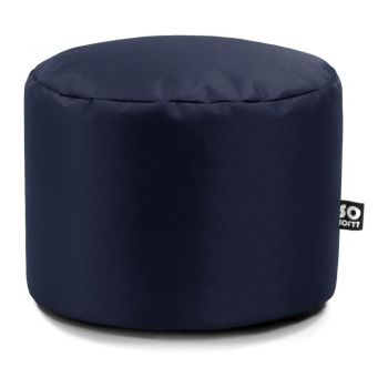 Fotoliu puf pentru copii albastru închis cu tapițerie din imitație de piele Dot M – So Soft?