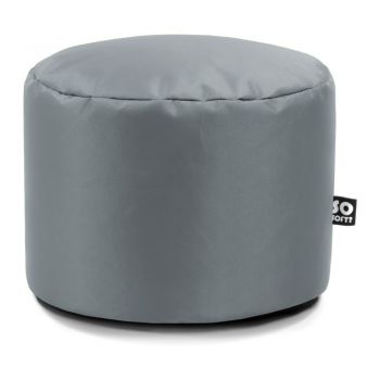 Fotoliu puf pentru copii gri cu tapițerie din imitație de piele Dot M – So Soft?