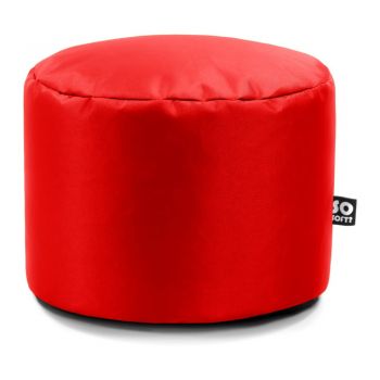 Fotoliu puf pentru copii roșu cu tapițerie din imitație de piele Dot M – So Soft?