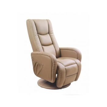 Fotoliu Pulsar culisant, funcție masaj, piele ecologică premium, 68x85x106 cm, bej Fotoliu Pulsar culisant, funcție masaj, piele ecologică premium, 68x85x106 cm, bej