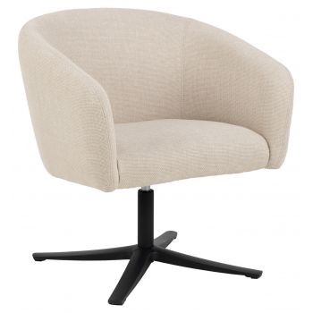 Fotoliu Ramsey, Actona, 72x66x76 cm, rotativ, tesatura structurata/otel, bej