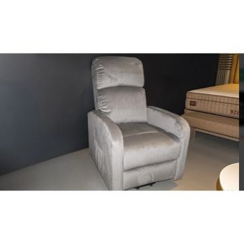 Fotoliu recliner Ares, mecanism electric, design ergonomic, suport picioare, structură lemn masiv + tapițerie catifea, 68x89x110 cm, gri Fotoliu recliner Ares, mecanism electric, design ergonomic, suport picioare, structură lemn masiv + tapițerie catifea, 68x89x110 cm, gri