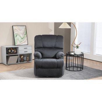 Fotoliu recliner Portos, sistem electric, rotativ și balansoar, material textil premium, 82x89x108 cm, albastru închis Fotoliu recliner Portos, sistem electric, rotativ și balansoar, material textil premium, 82x89x108 cm, albastru închis