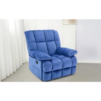 Fotoliu Recliner Relax, funcție rabatabilă, suport picioare integrat, tapițerie textilă premium, 100x106x107 cm, Albastru Fotoliu Recliner Relax, funcție rabatabilă, suport picioare integrat, tapițerie textilă premium, 100x106x107 cm, Albastru