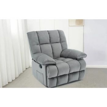 Fotoliu Recliner Relax, funcție rabatabilă, suport picioare integrat, tapițerie textilă premium, 100x106x107 cm, Gri Fotoliu Recliner Relax, funcție rabatabilă, suport picioare integrat, tapițerie textilă premium, 100x106x107 cm, Gri