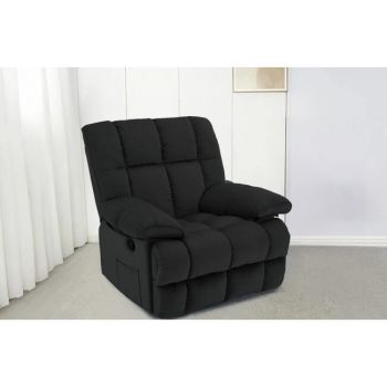 Fotoliu Recliner Relax, funcție rabatabilă, suport picioare integrat, tapițerie textilă premium, 100x106x107 cm, Negru Fotoliu Recliner Relax, funcție rabatabilă, suport picioare integrat, tapițerie textilă premium, 100x106x107 cm, Negru