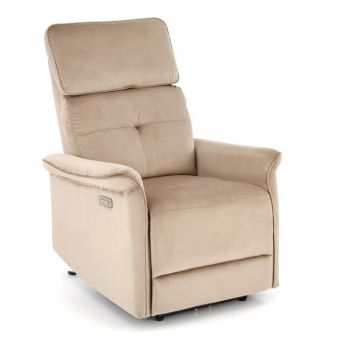 Fotoliu Semir cu funcție recliner electrică, tapițerie catifea premium, cadru rezistent, 80x90x108 cm, bej Fotoliu Semir cu funcție recliner electrică, tapițerie catifea premium, cadru rezistent, 80x90x108 cm, bej