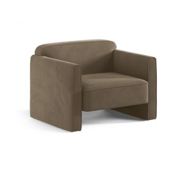 Fotoliu taupe cu tapițerie din catifea Abby – Micadoni