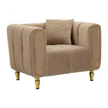 Fotoliu taupe cu tapițerie din catifea Alma – Mauro Ferretti