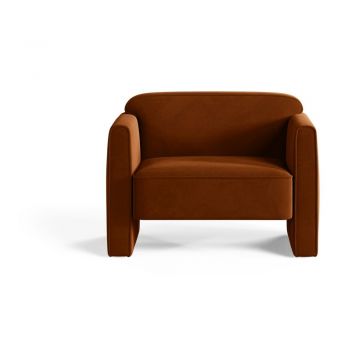 Fotoliu teracotă cu tapițerie din catifea Abby – Micadoni