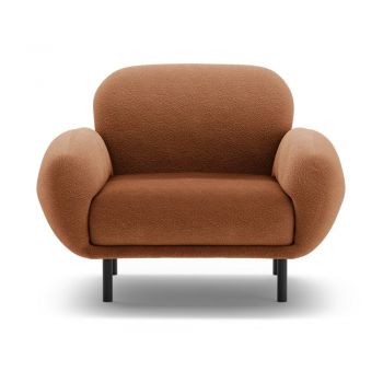 Fotoliu teracotă cu tapițerie din țesătură bouclé Poppy – Micadoni